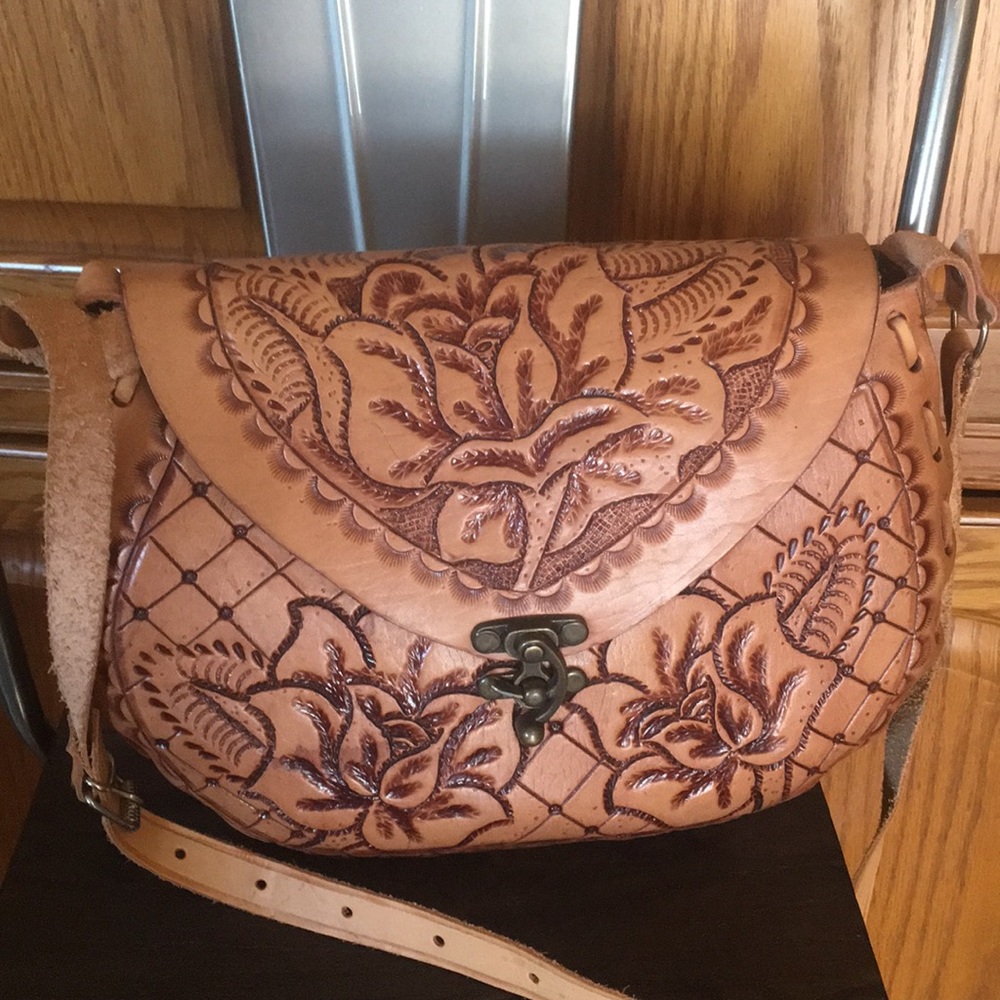 Floral design leather
